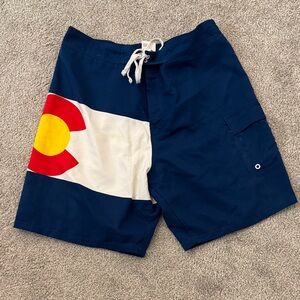 Colorado Flag Swim Board Shorts